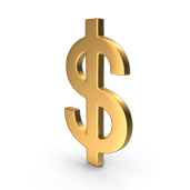 Gold Dollar Symbol.H03.2k
